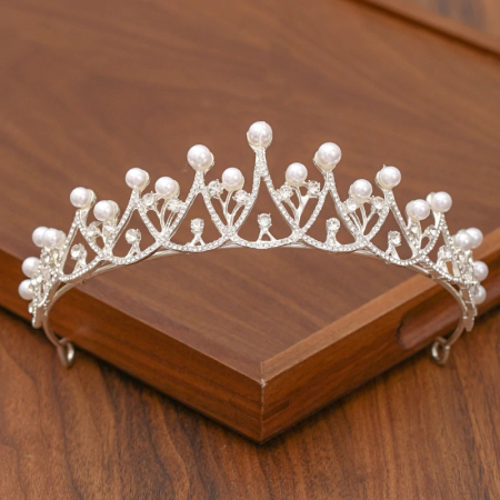 Accesorii Păr - Tiara mireasa strasuri si perle (5206)
