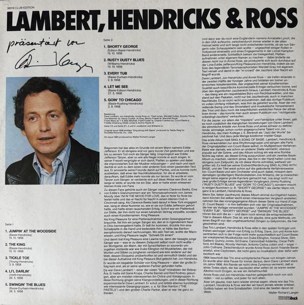 Lambert, Hendricks & Ross - V.I.P.-Jazz 22 (Sing Along With Basie) (Disc Vinil) [1]