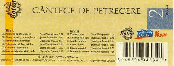 Ștefan Iordache - Cântece De Petrecere 2 (Caseta Audio) [1]
