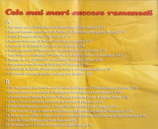 70 Show - Cele Mai Mari Succese Românești  (Caseta Audio) [2]