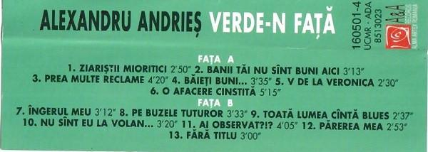 Alexandru Andrieș - Verde-n Față (Caseta Audio) [2]
