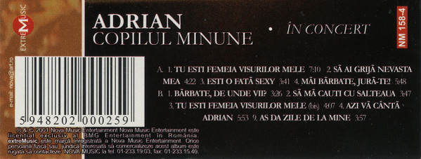 Adrian Copilul Minune – În Concert (Sala Palatului - Bucuresti - Aprilie 2001) (CASETA) [2]