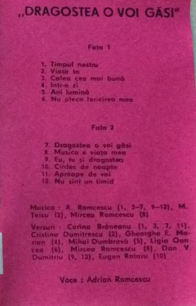Adrian Romcescu - Dragostea O Voi Găsi (Caseta Audio) [2]