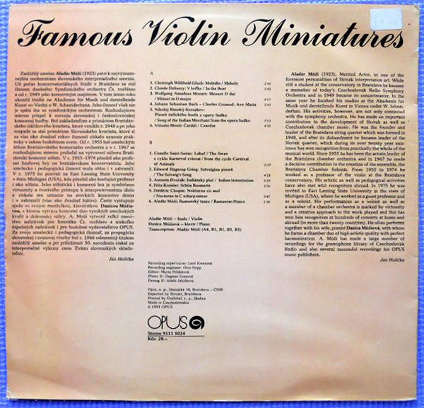 Aladár Móži - Famous Violin Miniatures (Disc Vinil) [2]