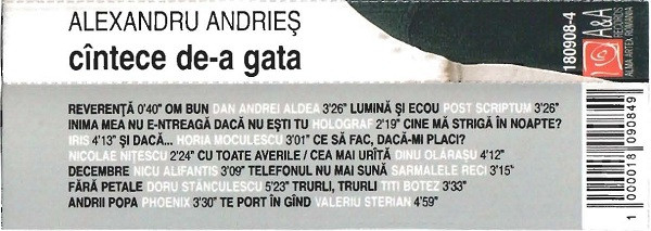 Alexandru Andrieș - Cîntece De-a Gata (Caseta Audio) [2]