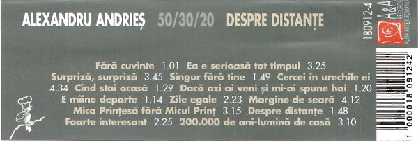 Alexandru Andrieș - Despre Distanțe, (Casetă Audio) [2]