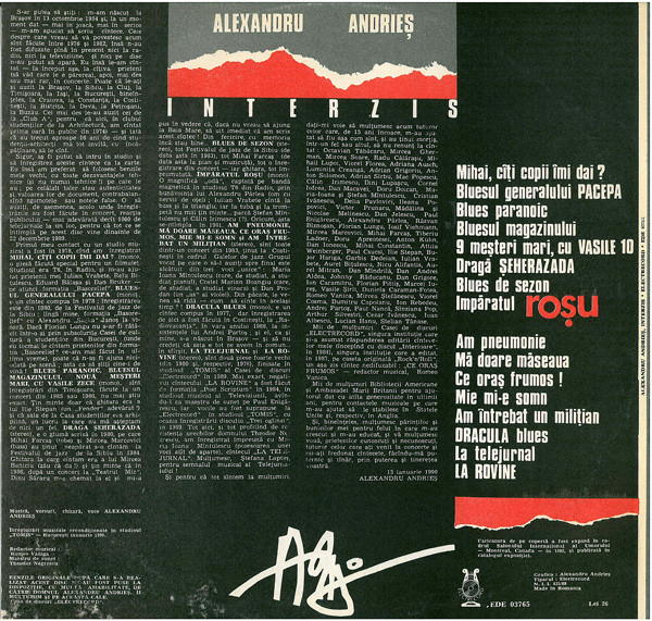 Alexandru Andrieș - Interzis, (Disc Vinil) [2]