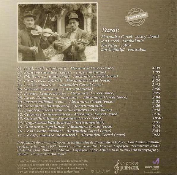 Alexandru Cercel - Cântări Din Secolul Al XIX-lea, (CD) [2]