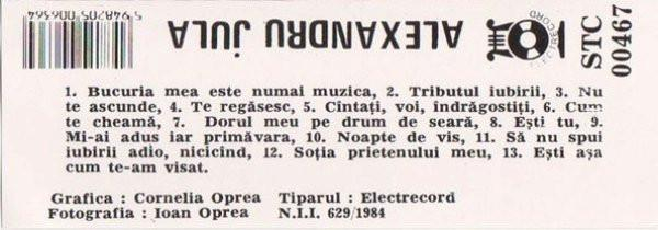 Alexandru Jula - Alexandru Jula, (Casetă Audio) [2]