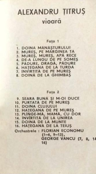 Alexandru Țitruș - Vioară (Caseta Audio) [2]