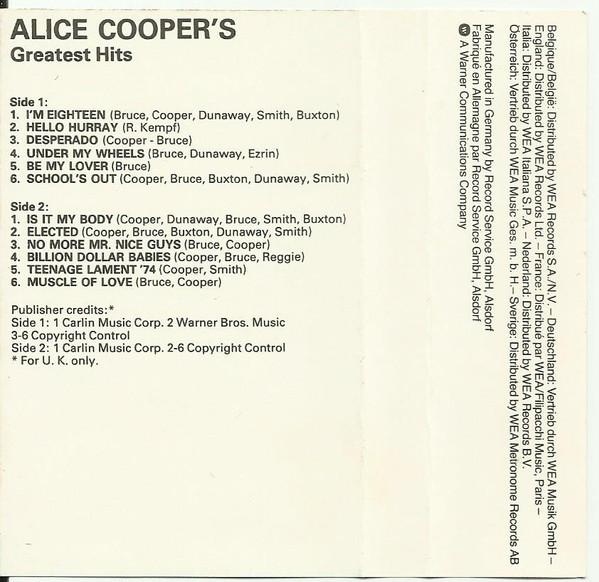 Alice Cooper - Alice Cooper's Greatest Hits, (Casetă Audio) [2]