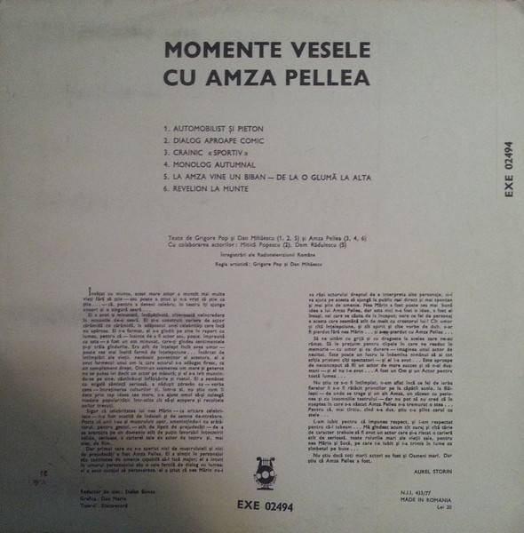 Amza Pellea – Momente Vesele Cu Amza Pellea, (Disc Vinil) [2]