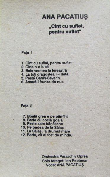 Ana Pacatiuș - Cînt Cu Suflet, Pentru Suflet (Caseta Audio) [2]