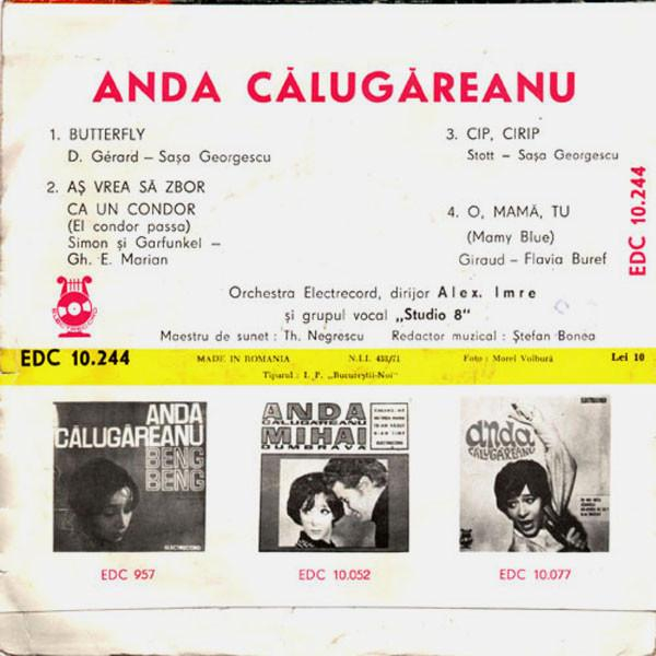 Anda Călugăreanu - Butterfly ∗ Aș Vrea Să Zbor Ca Un Condor ∗ Cip, Cirip ∗ O, Mamă, Tu (7 Inch) [2]