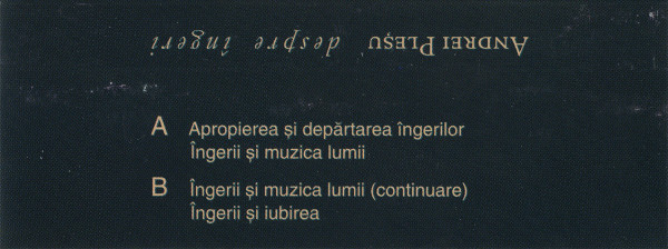 Andrei Pleșu - Despre Îngeri , (Casetă Audio) [2]