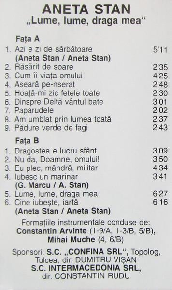 Aneta Stan - Lume, Lume, Draga Mea, (Casetă Audio) [2]