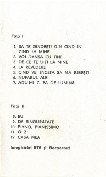 Angela Similea - Nufărul Alb, (Casetă Audio) [2]