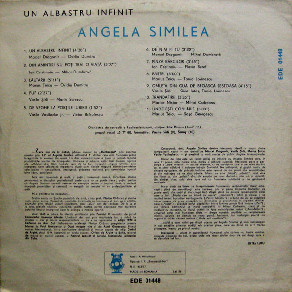 Angela Similea - Un Albastru Infinit(Disc Vinil) [2]