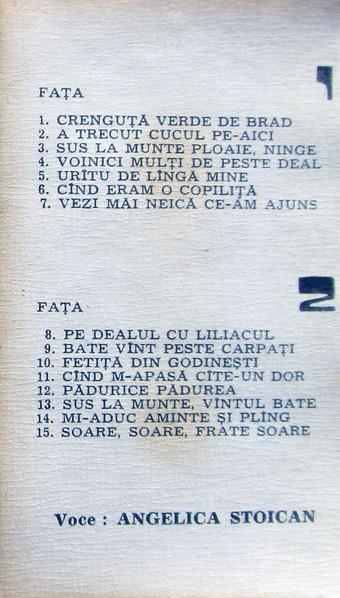 Angelica Stoican - Crenguță Verde De Brad, (Casetă Audio) [2]