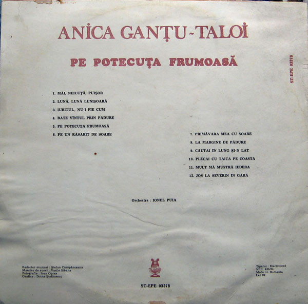 Anica Ganțu-Taloi - Pe Potecuța Frumoasă, (Disc Vinil) [2]