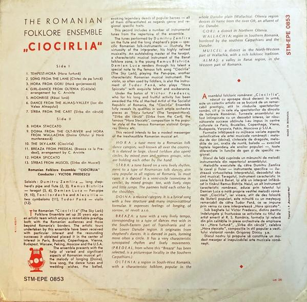 Ansamblul „Ciocîrlia” - The Romanian Folklore Ensemble Ciocîrlia Vol. I, (Disc Vinil) [2]