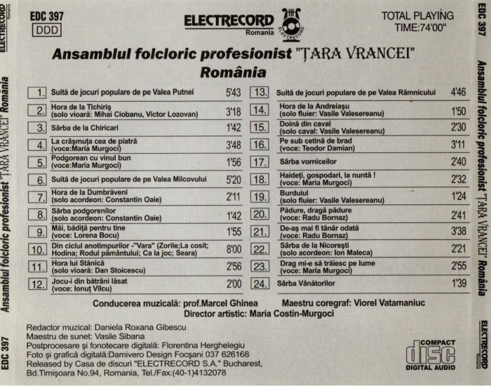 Ansamblul Folcloric Profesionist Tara Vrancei (CD) [2]