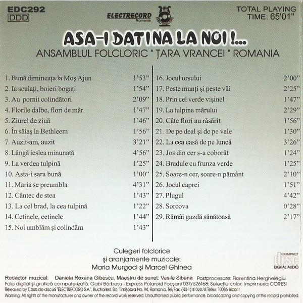 Ansamblul folcloric Țara Vrancei - Asa-i Datina La Noi !... [2]