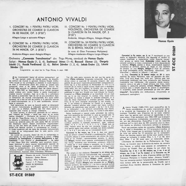 Antonio Vivaldi - Concerte Pentru Viori, Violoncel Și Orchestră De Coarde [2]