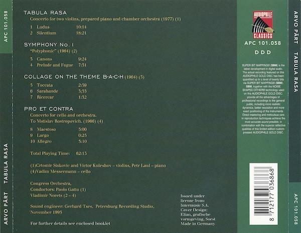 Arvo Pärt - Tabula Rasa, (CD) [2]