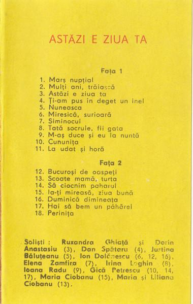 Astăzi E Ziua Ta (Melodii Pentru Ceremonii), (Casetă Audio) [2]