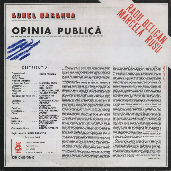 Aurel Baranga - Opinia Publică, (Disc Vinil) [2]