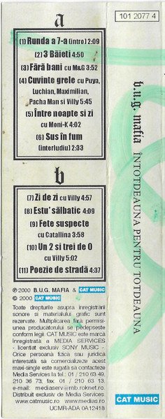 B.U.G. Mafia - Întotdeauna Pentru Totdeauna , (Casetă Audio) [2]