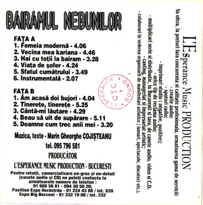 Bairamul Nebunilor vol. 2 (Caseta Audio) [2]