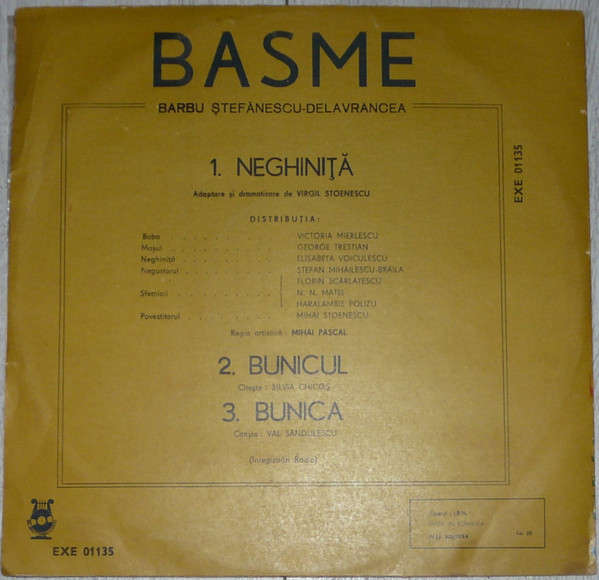 Barbu Ștefănescu Delavrancea - Neghiniță / Bunicul / Bunica, (Disc Vinil) [2]