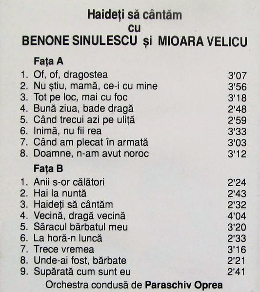 Benone Sinulescu - Haideți Să Cântăm Cu Benone Sinulescu Și Mioara Velicu, (Casetă Audio) [2]