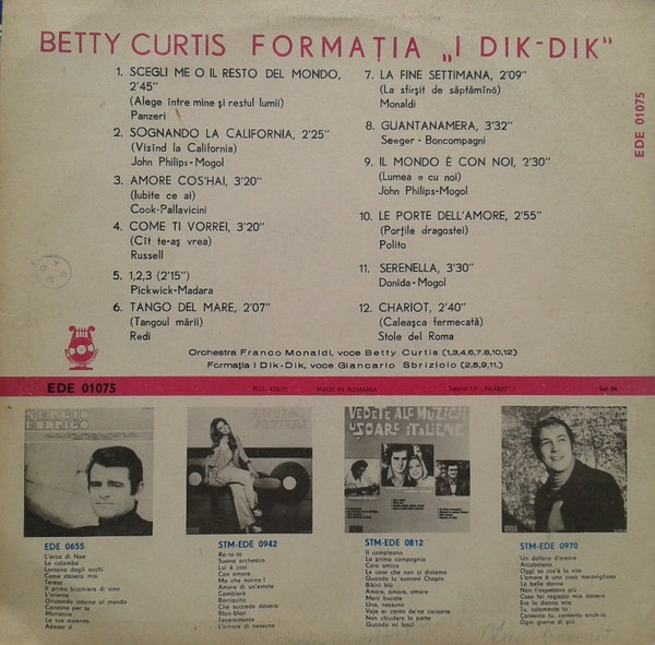 Betty Curtis - Betty Curtis Formația „I Dik-Dik“ [2]