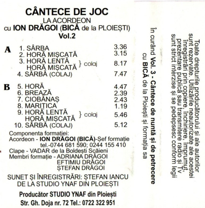 Bica de la Ploiesti - Cantece de Joc la Acordeon vol. 2 (Caseta Audio) [2]