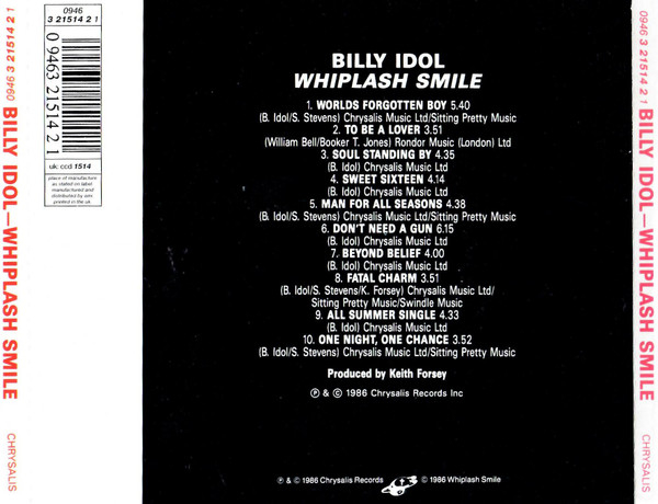 Billy Idol - Whiplash Smile (CD) [2]