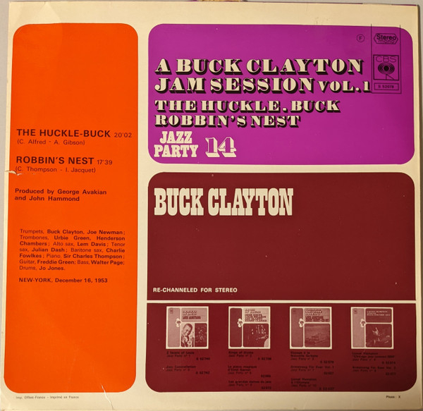 Buck Clayton - The Huckle-Buck And Robbins' Nest (A Buck Clayton Jam Session Vol. 1), (Disc Vinil) [2]