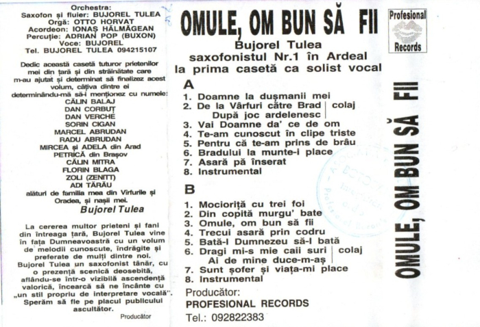 Bujorel Tulea - Omule, om bun să fii (Casetă Audio) [2]