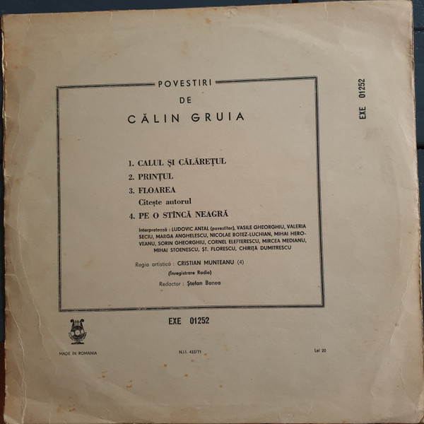 Călin Gruia – Povestiri De Călin Gruia, (Disc Vinil) [2]