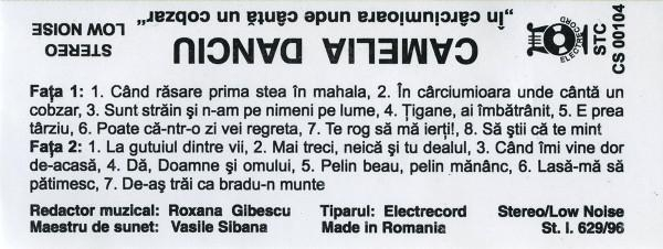Camelia Danciu - În Cârciumioara Unde Cântă Un Cobzar, (Casetă Audio) [2]