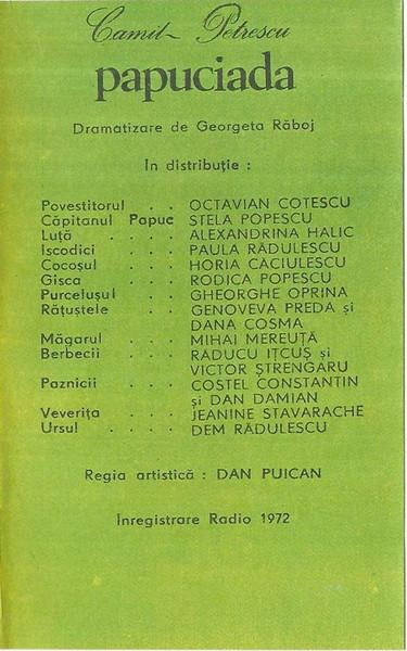 Camil Petrescu - Papuciada , (Casetă Audio) [2]