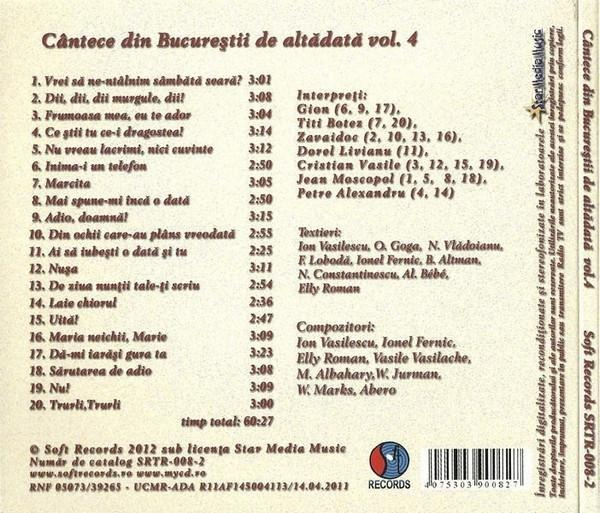 Cântece Din Bucureștii De Altădată Vol.4 (CD) [2]