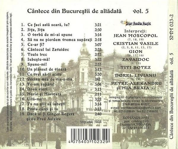 Cântece Din Bucureștii De Altădată Vol. 5 (CD) [2]