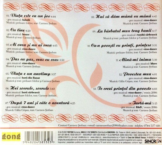 Carmen Șerban – Viața Este Ca Un Joc (CD) [2]