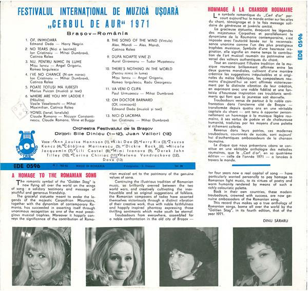 Cerbul De Aur • 1971, (Disc Vinil) [2]