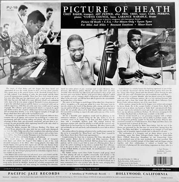 Chet Baker, Art Pepper, Phil Urso – Picture Of Heath (Disc Vinil) [2]