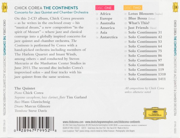 Chick Corea – The Continents (Concerto For Jazz Quintet & Chamber Orchestra) (CD) [2]