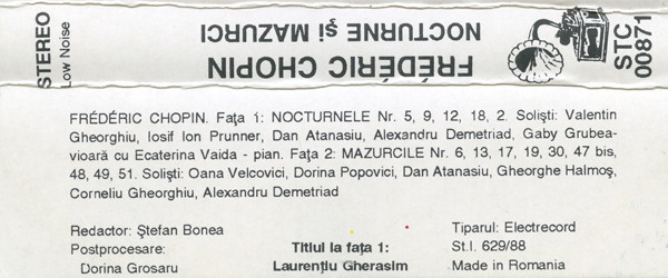 Chopin* – Nocturne Și Mazurci (CASETA) [2]